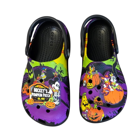 Disney Parks Halloween 2024 Mickey’s Pumpkin Patch Crocs Kids Clogs Size 11 - Picture 3 of 5